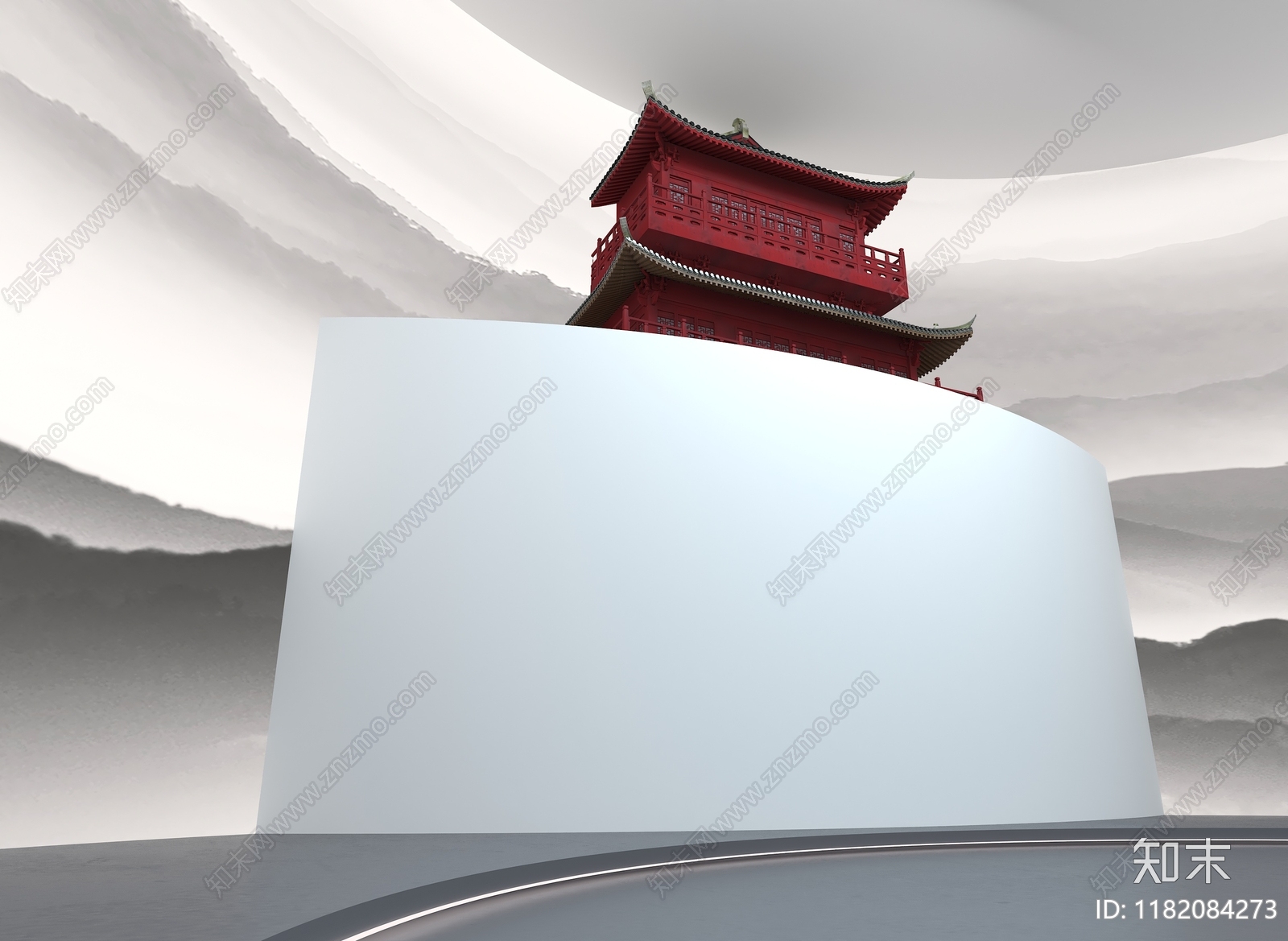 现代新中式艺术装置3D模型下载【ID:1182084273】