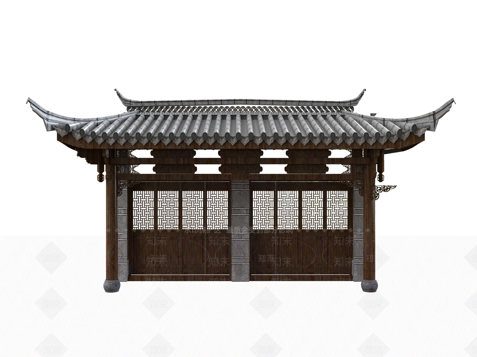 屋檐3D模型下载【ID:1182089895】
