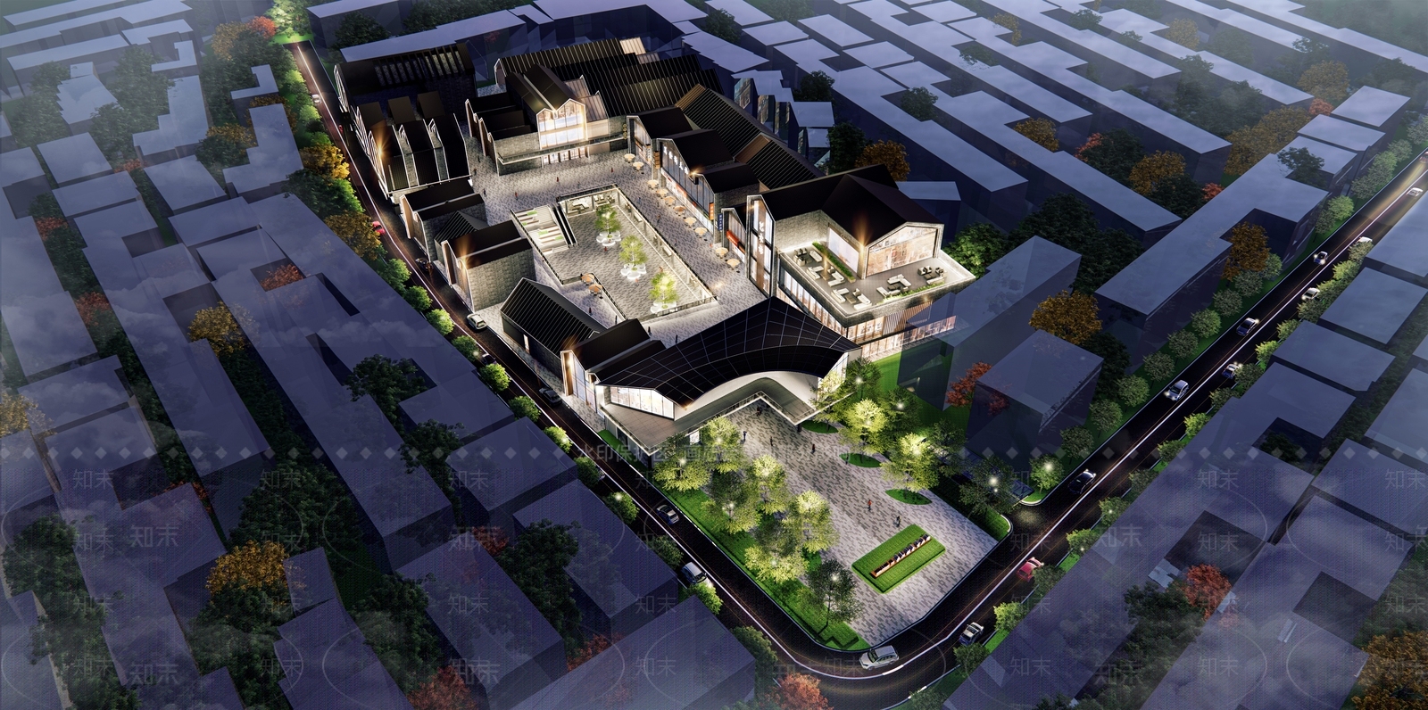 现代商场建筑SU模型下载【ID:1182096720】