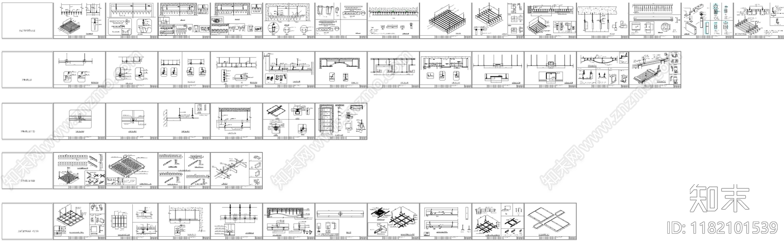 现代吊顶节点cad施工图下载【ID:1182101539】