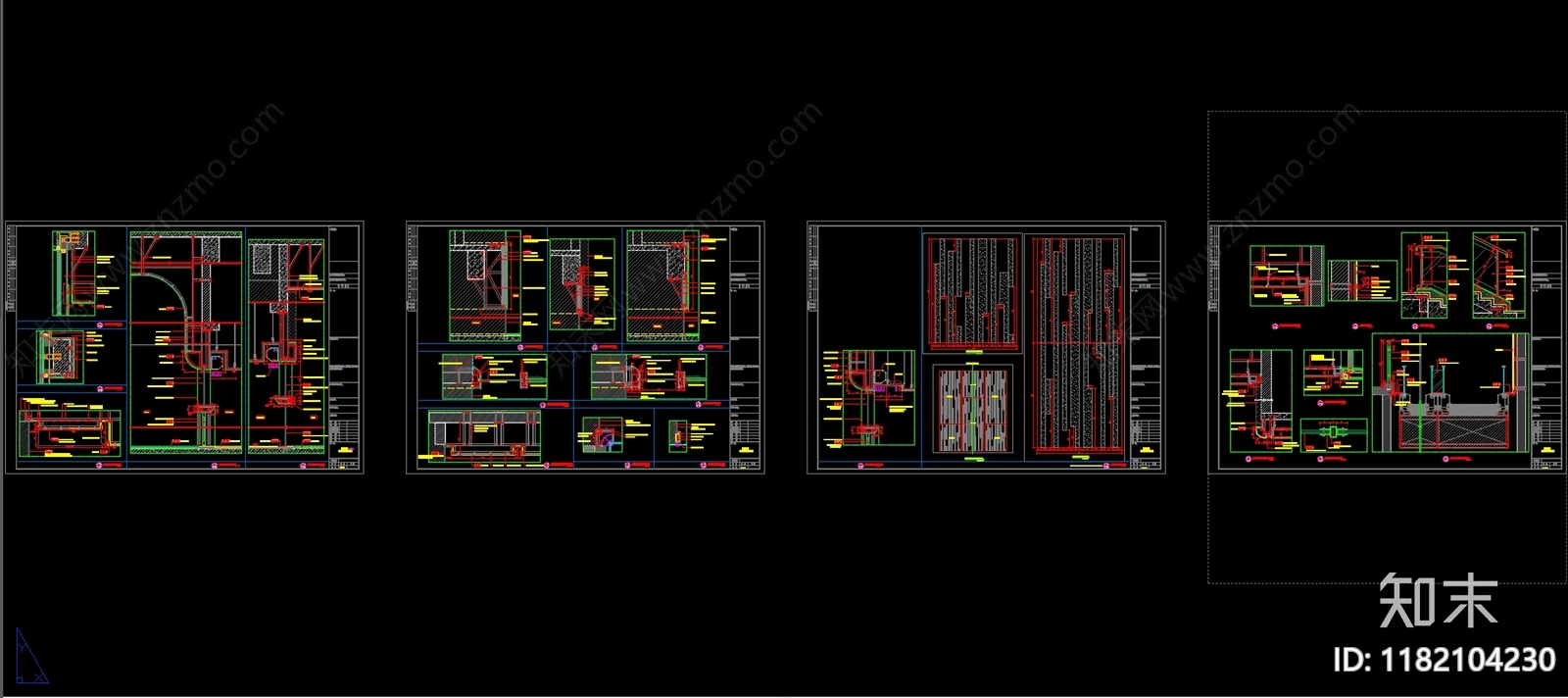 现代墙面节点cad施工图下载【ID:1182104230】