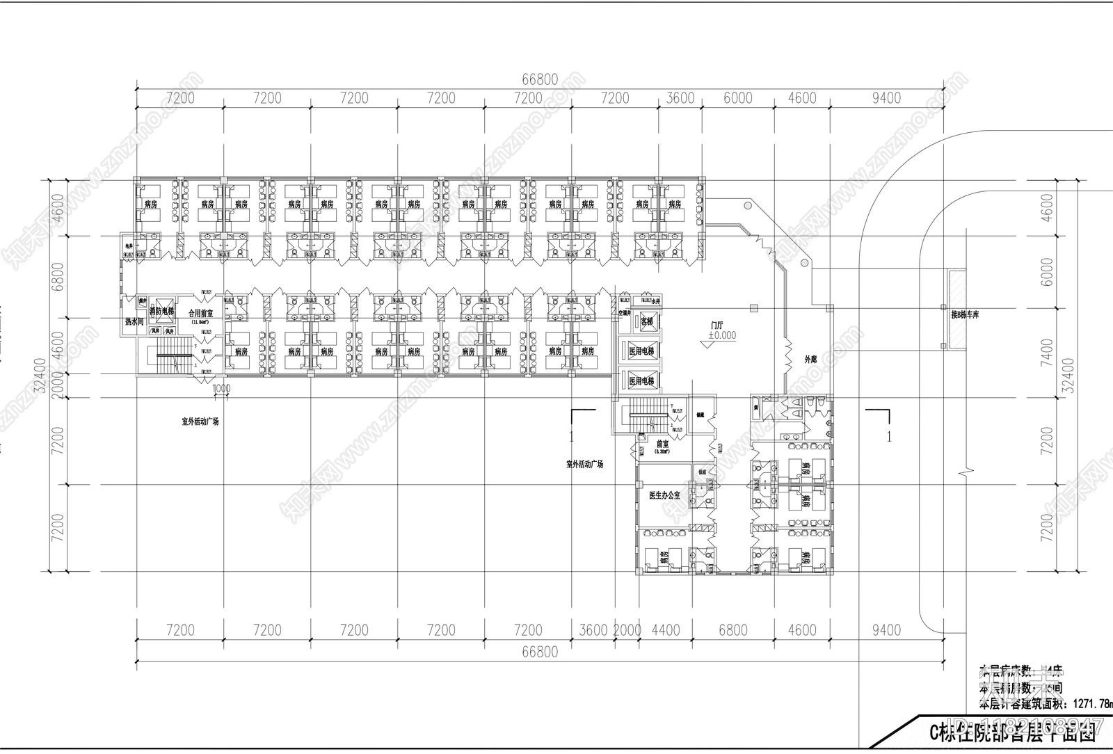 现代医院建筑cad施工图下载【ID:1182108947】