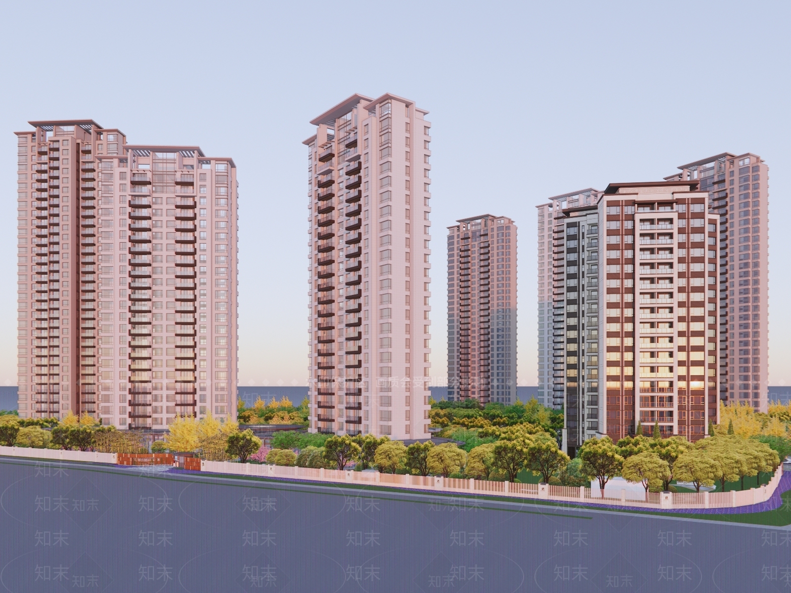现代小区建筑SU模型下载【ID:1182111467】