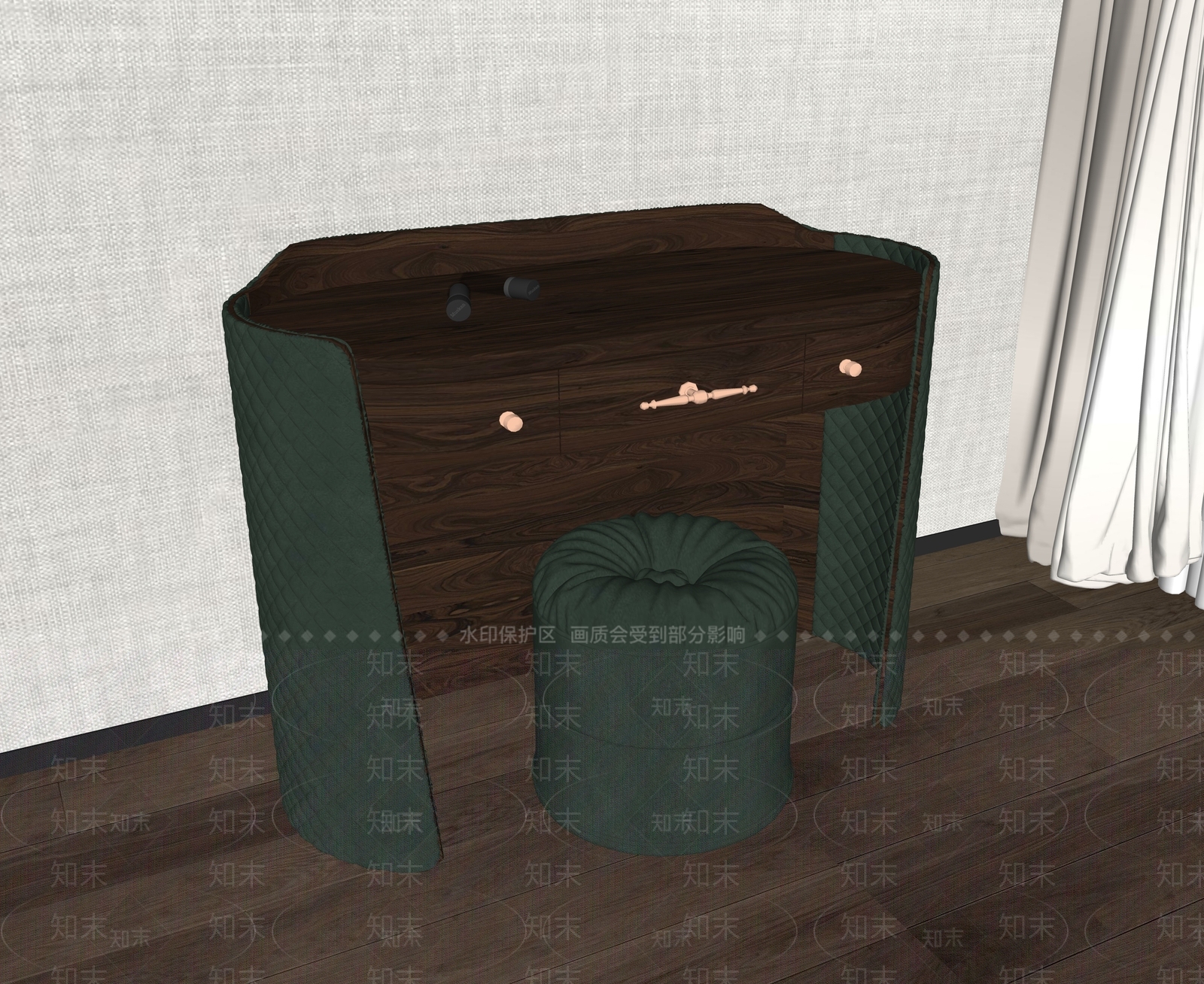 中古复古梳妆台SU模型下载【ID:1182114174】