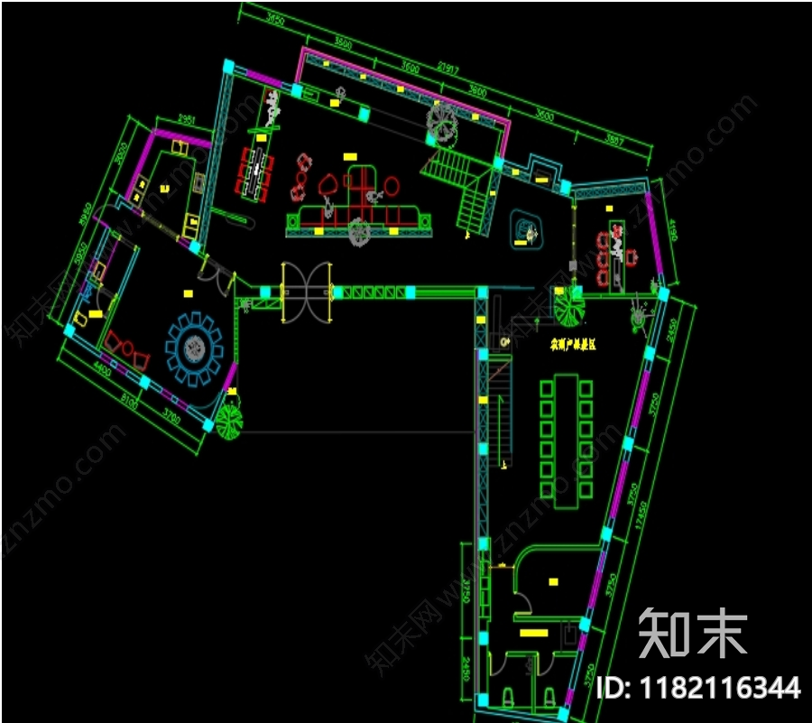 现代轻奢其他工装空间cad施工图下载【ID:1182116344】