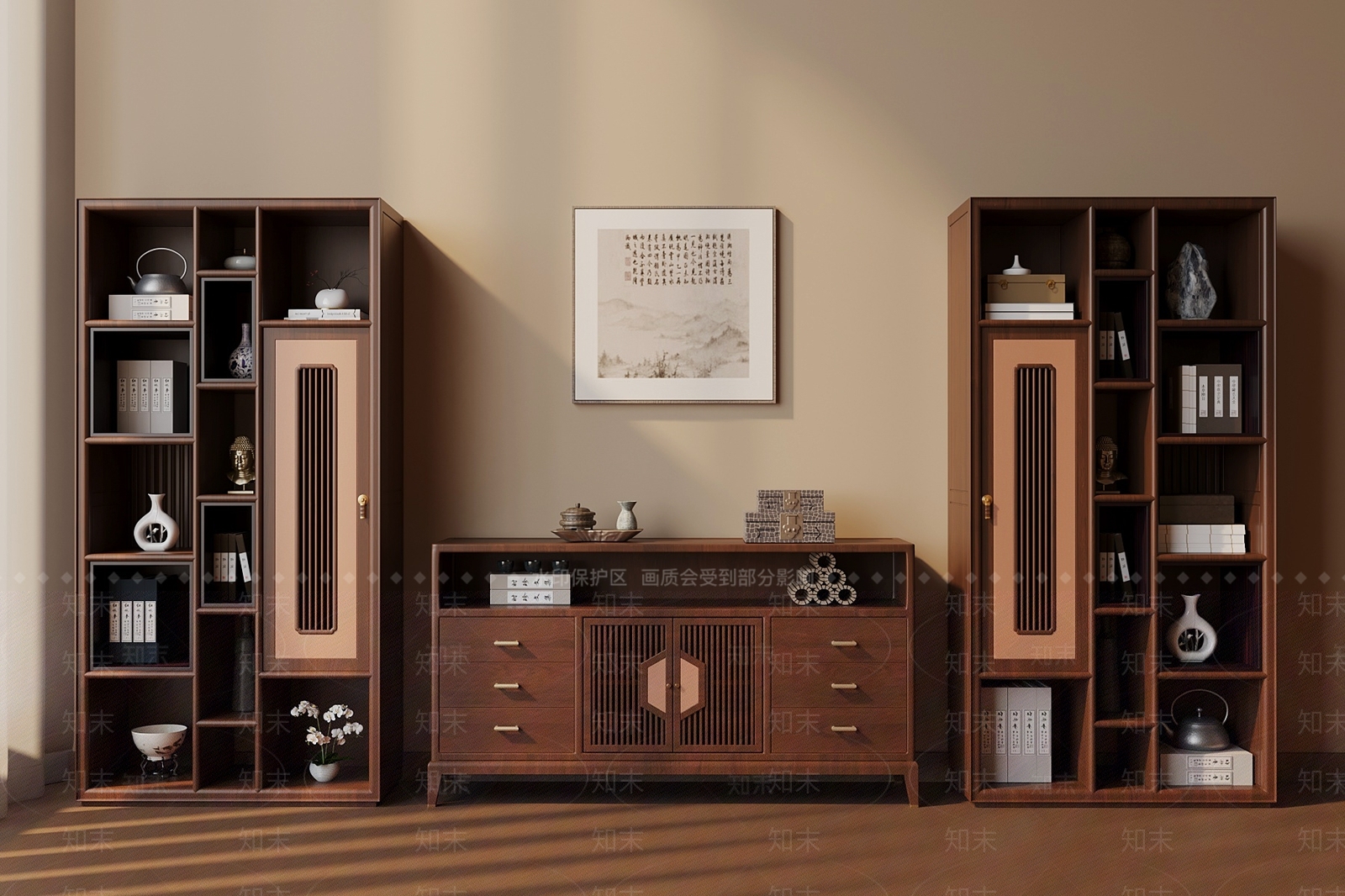 新中式博古架3D模型下载【ID:1182121878】