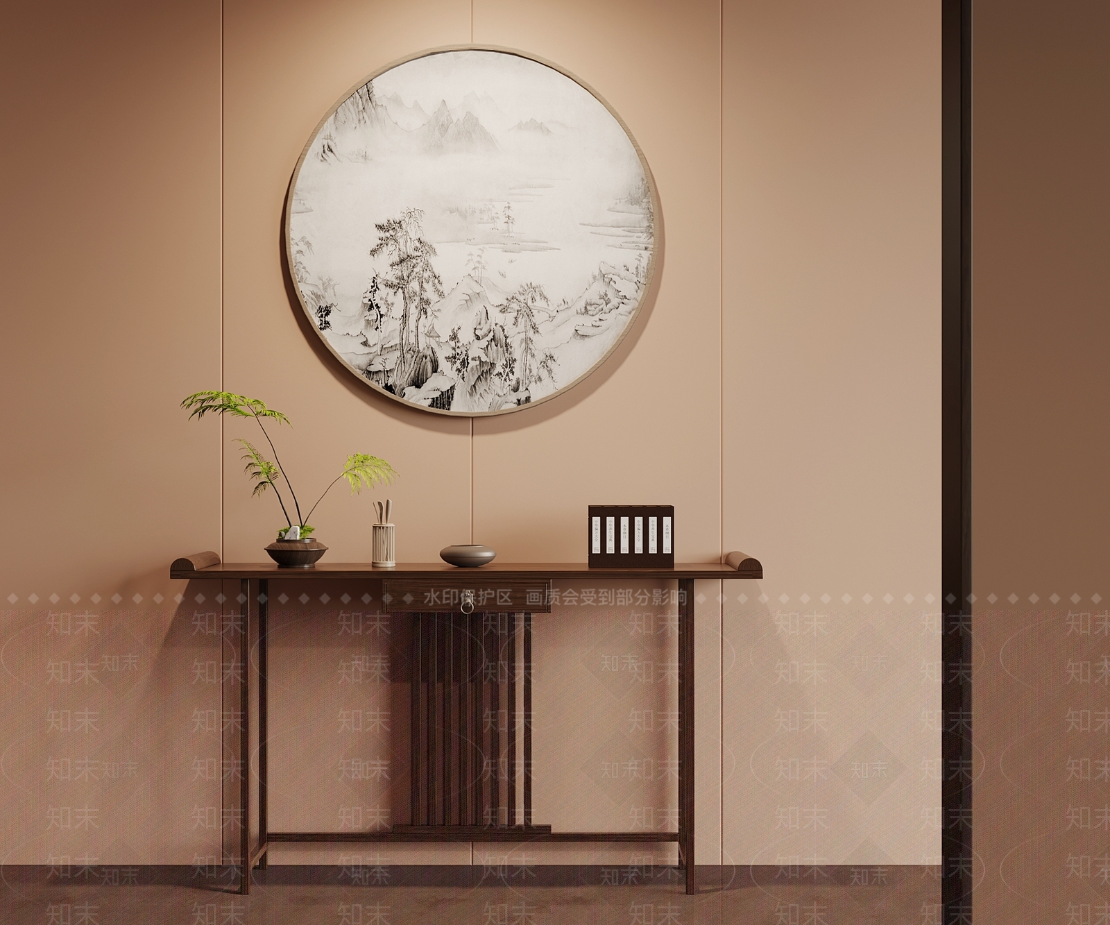 新中式条案SU模型下载【ID:1182123197】