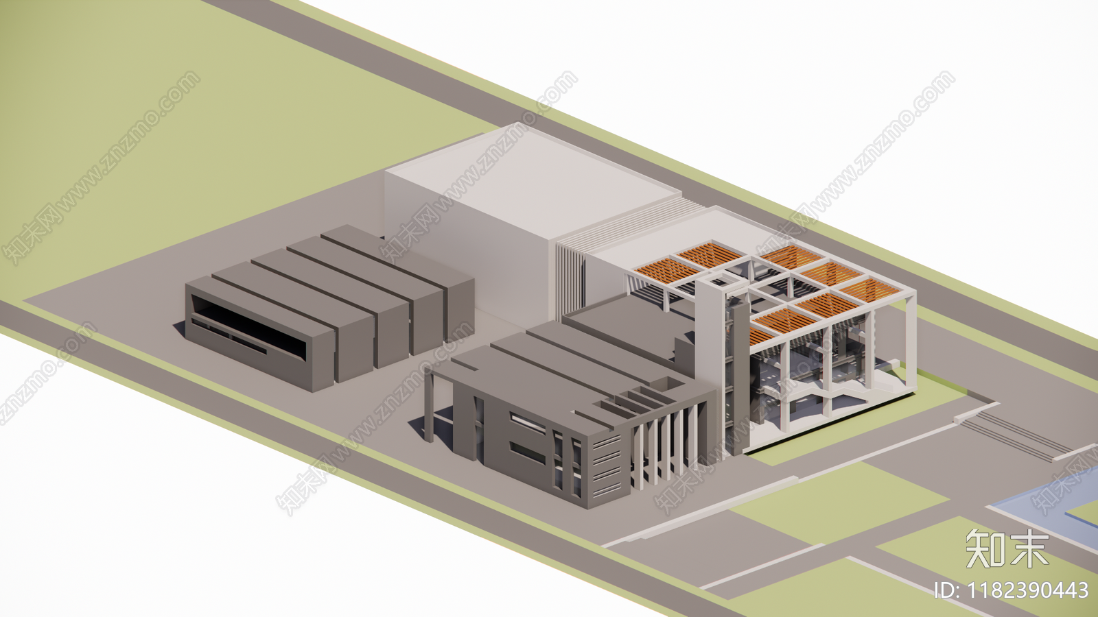 现代极简学校建筑SU模型下载【ID:1182390443】