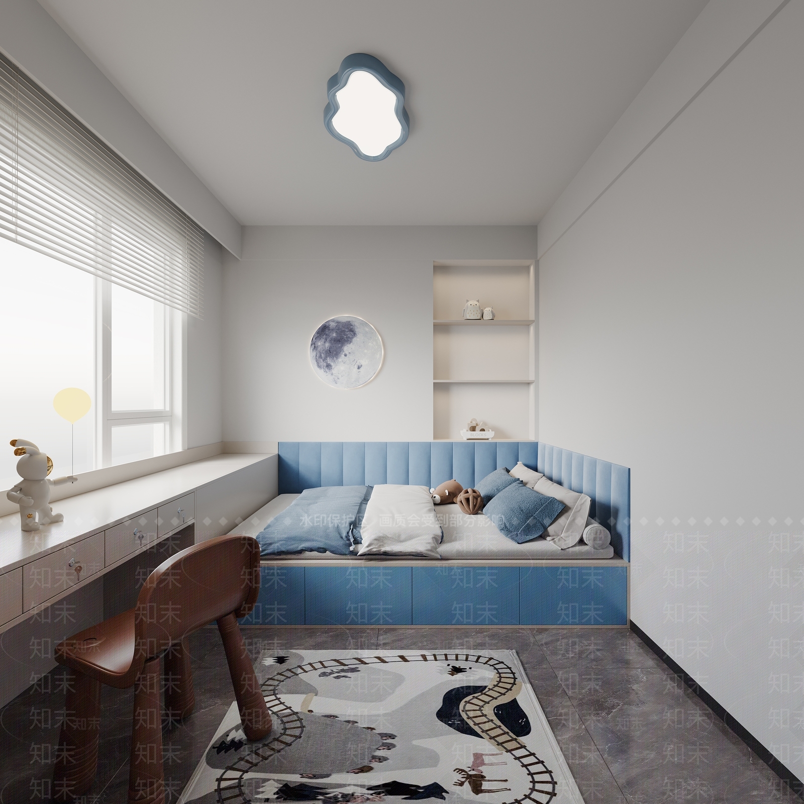 现代简约榻榻米卧室3D模型下载【ID:1182132312】