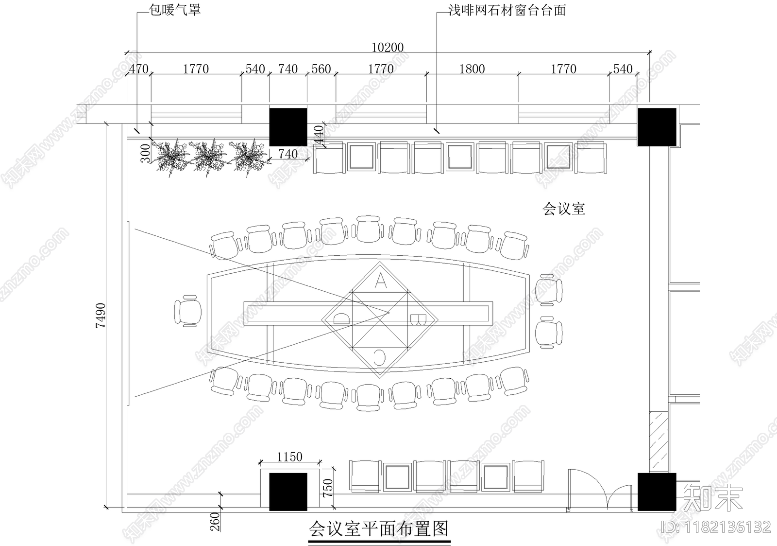 会议室cad施工图下载【ID:1182136132】