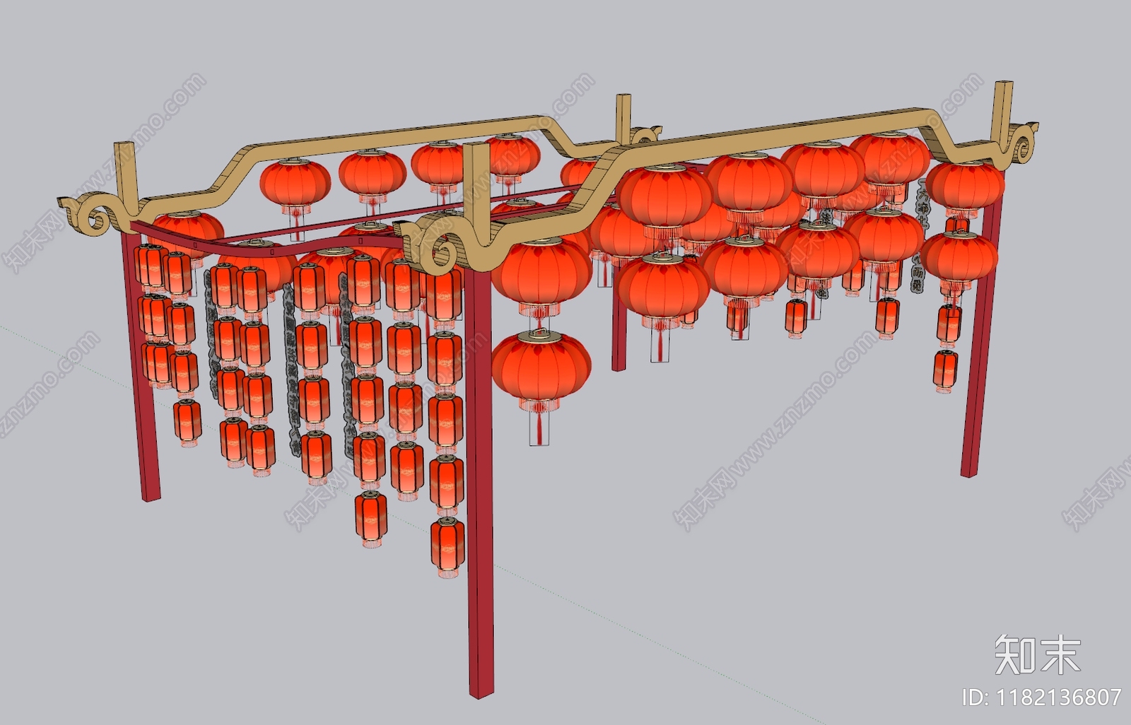 新中式现代景观灯SU模型下载【ID:1182136807】