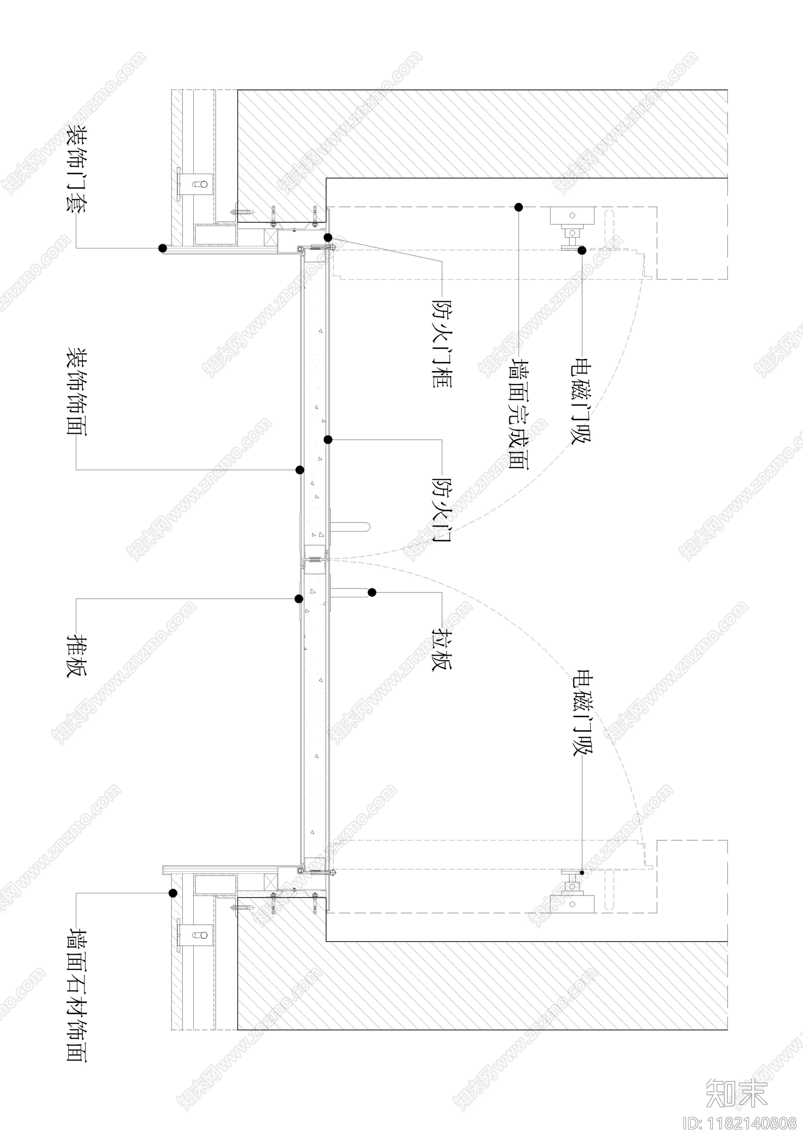 现代简约门节点cad施工图下载【ID:1182140808】