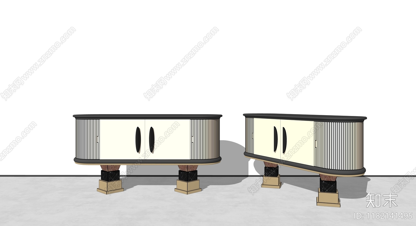 轻奢法式餐边柜SU模型下载【ID:1182141495】