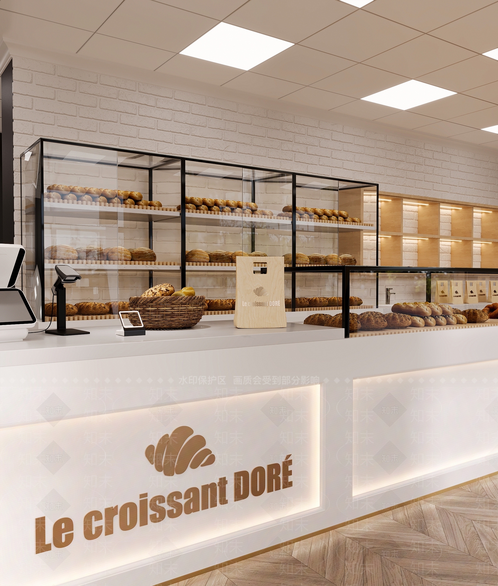 现代甜品面包店3D模型下载【ID:1182142617】
