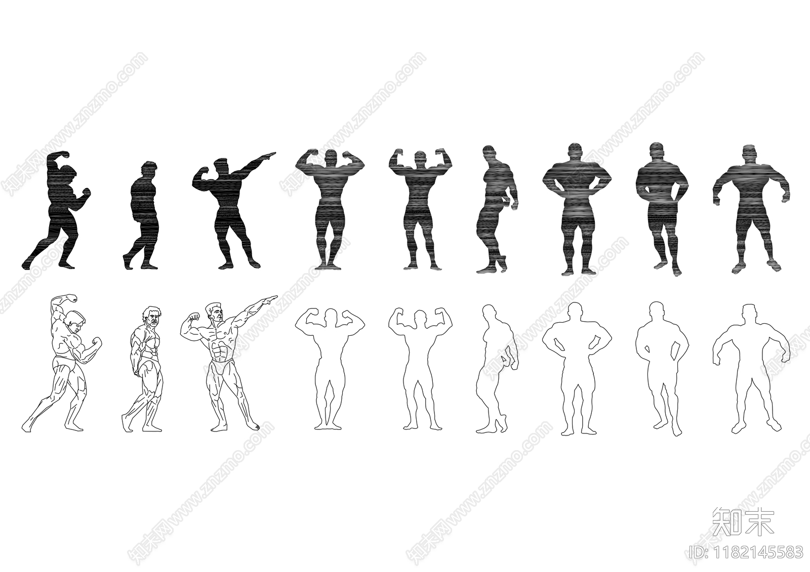 现代人物施工图下载【ID:1182145583】