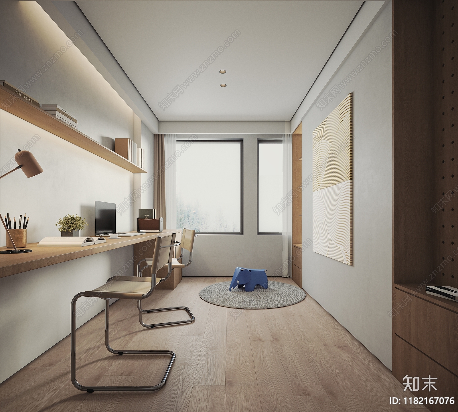 现代书房3D模型下载【ID:1182167076】