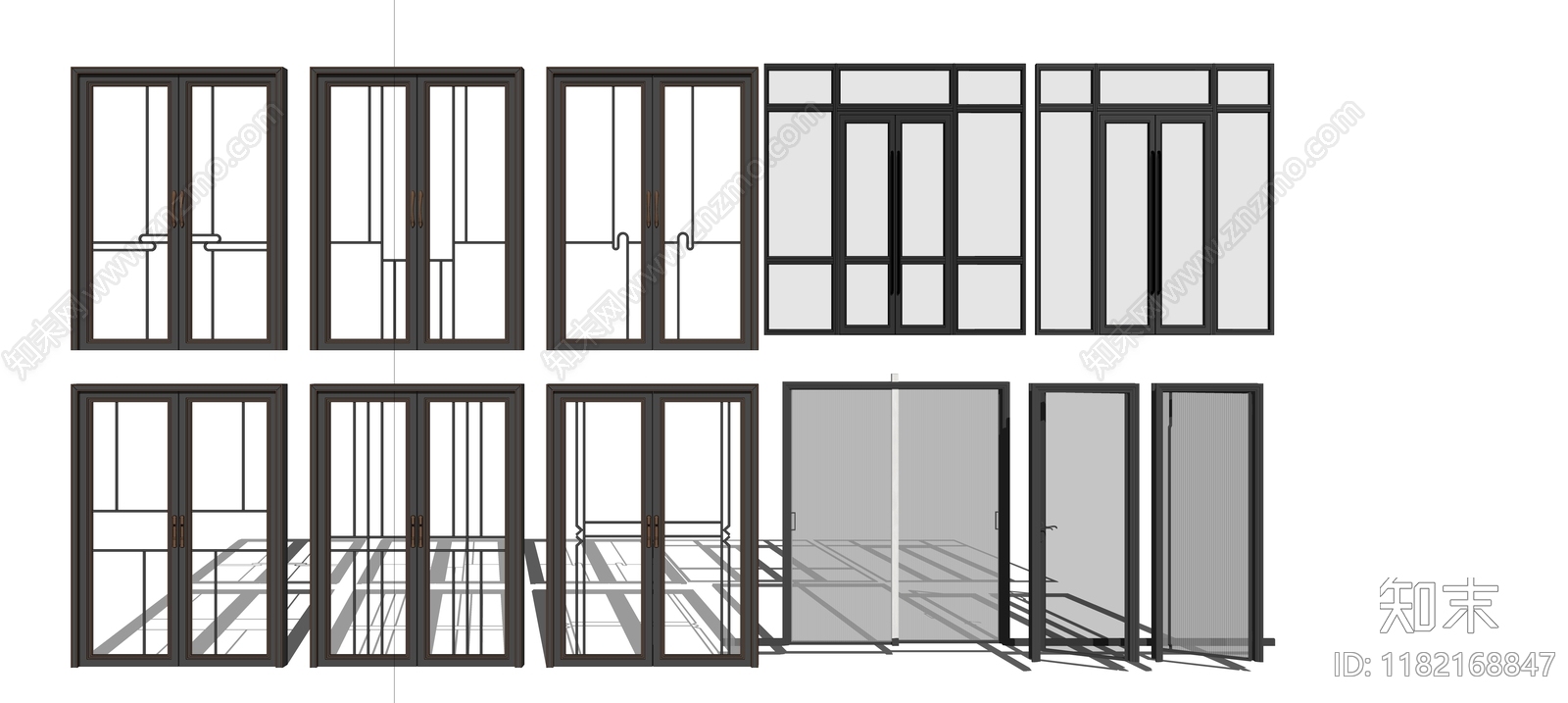 现代推拉门SU模型下载【ID:1182168847】