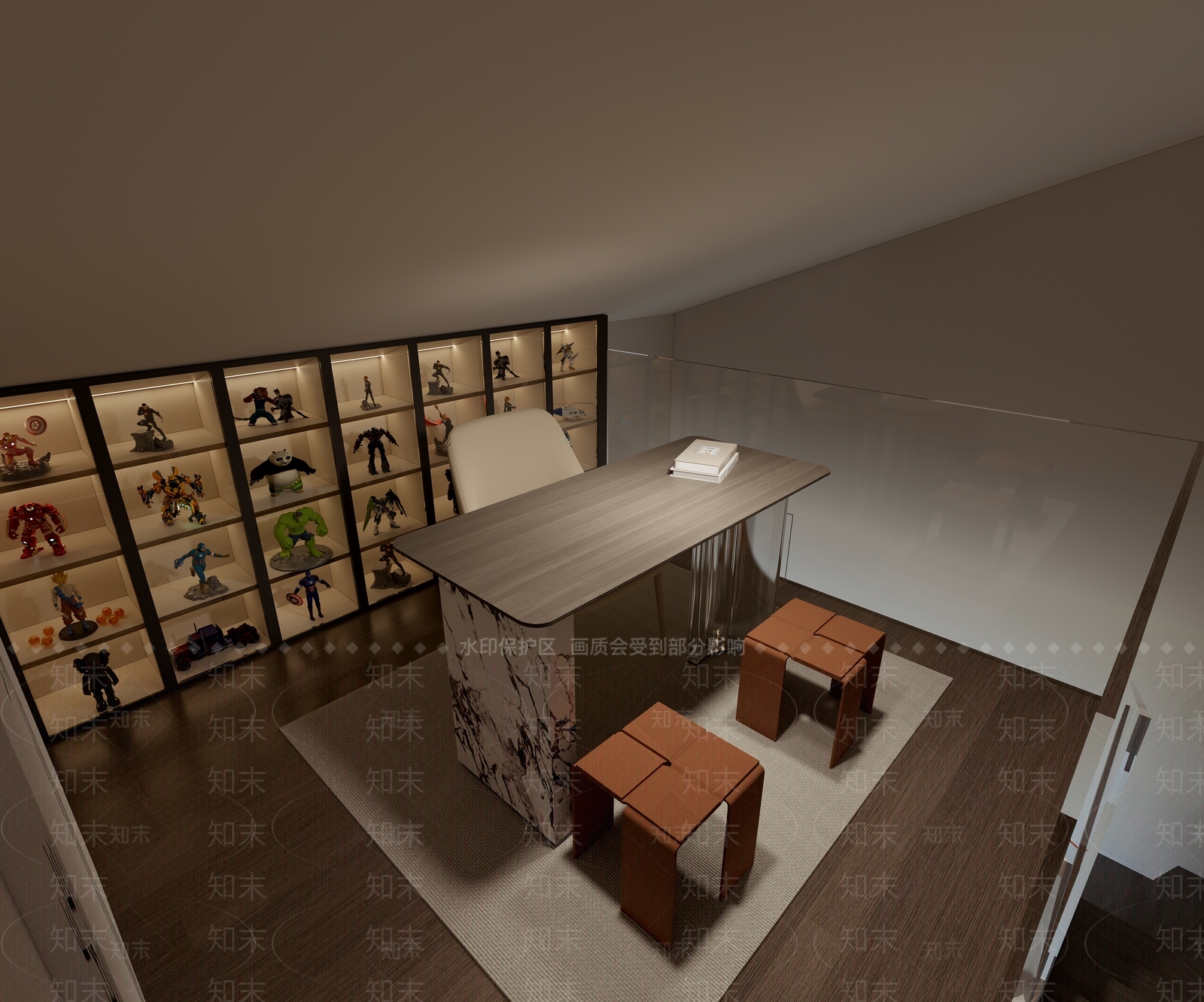 现代意式榻榻米卧室3D模型下载【ID:1182176725】