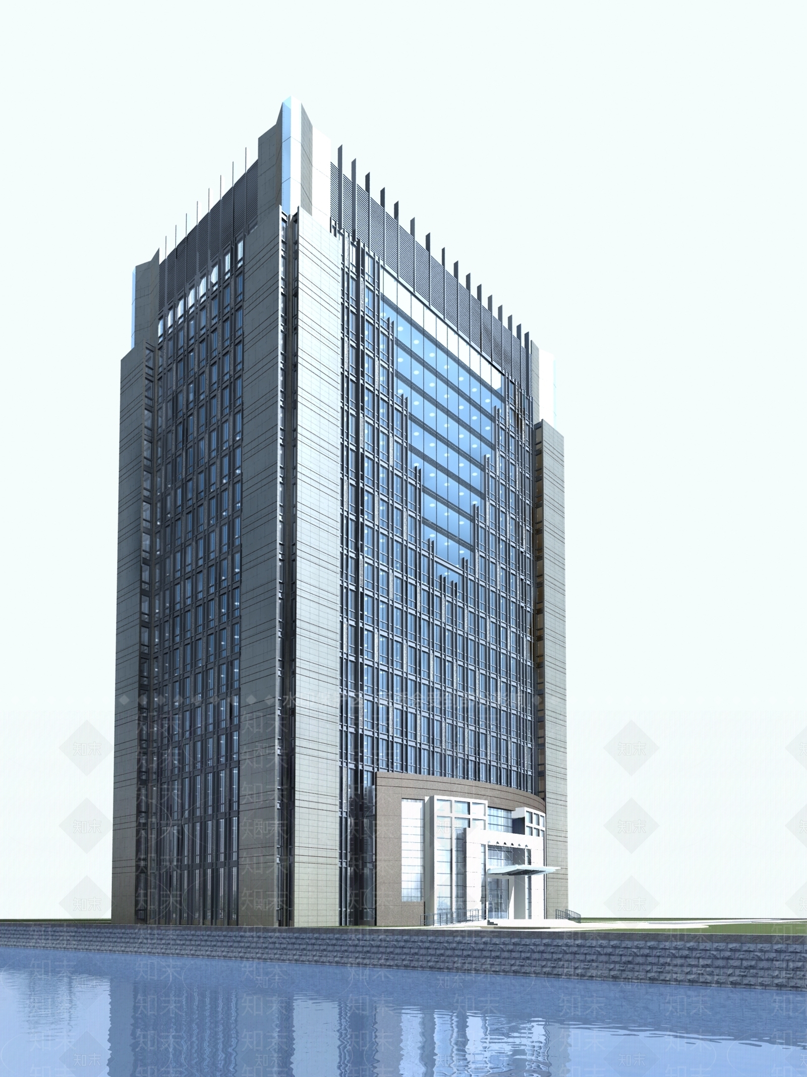 现代酒店外观3D模型下载【ID:1182184995】