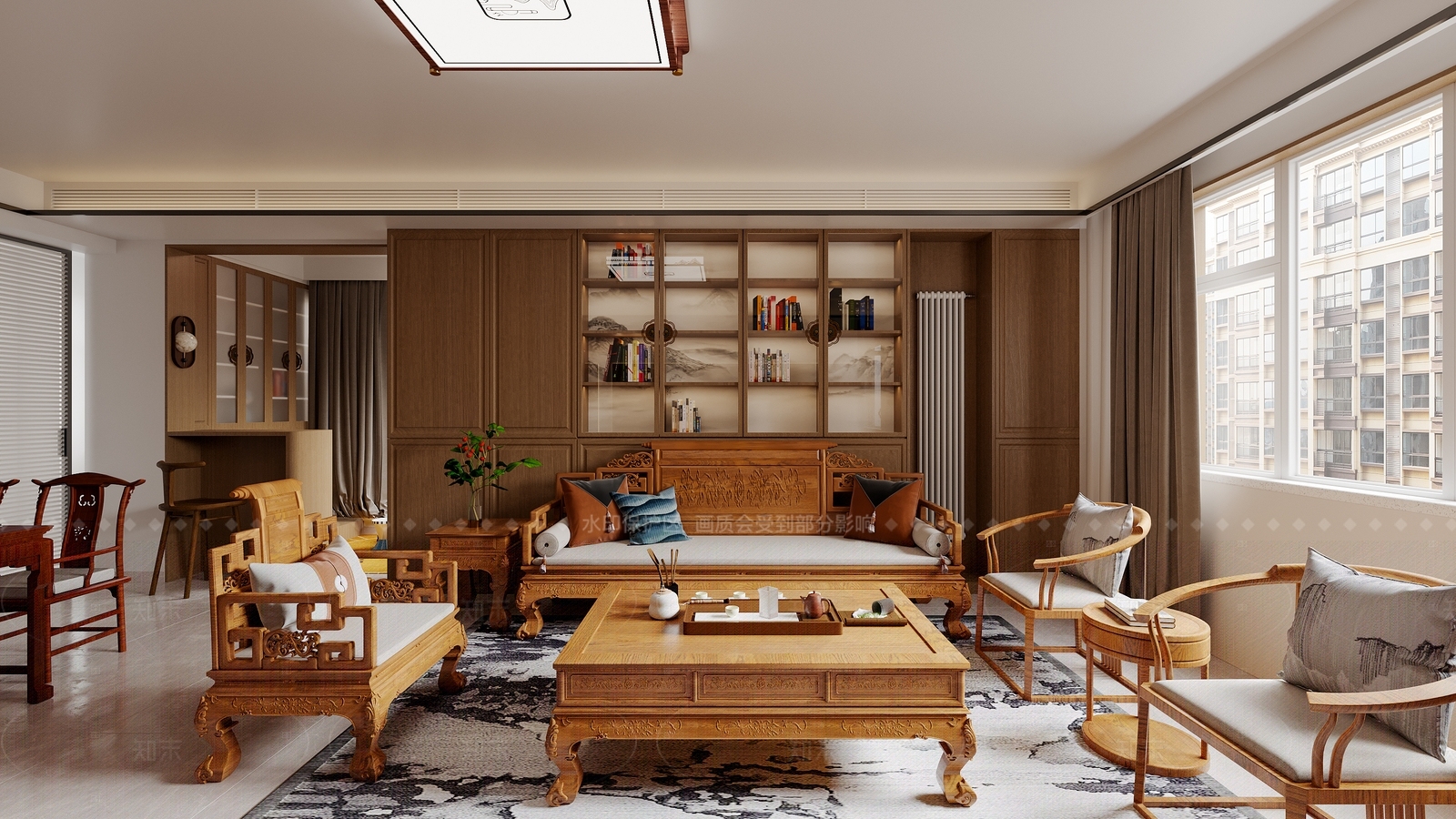 新中式家居餐厅3D模型下载【ID:1214967100】