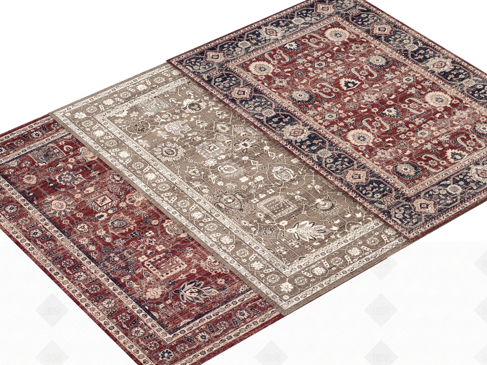 欧式地毯SU模型下载【ID:1182190282】