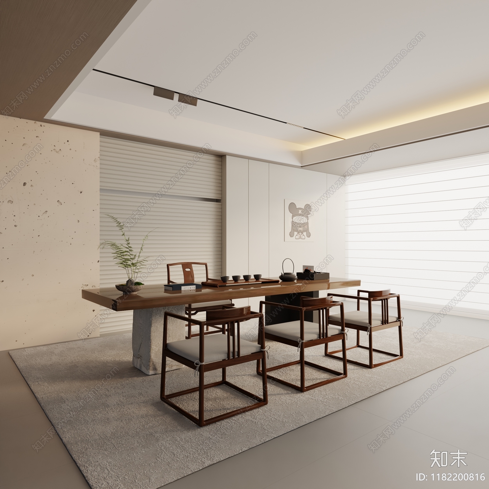 现代茶室3D模型下载【ID:1182200816】