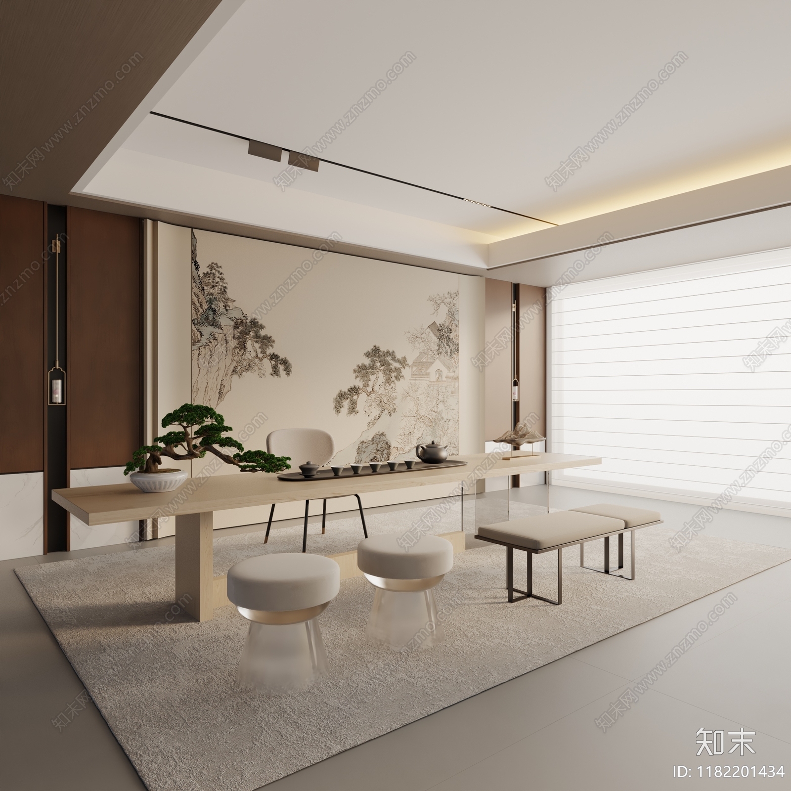 现代茶室3D模型下载【ID:1182201434】