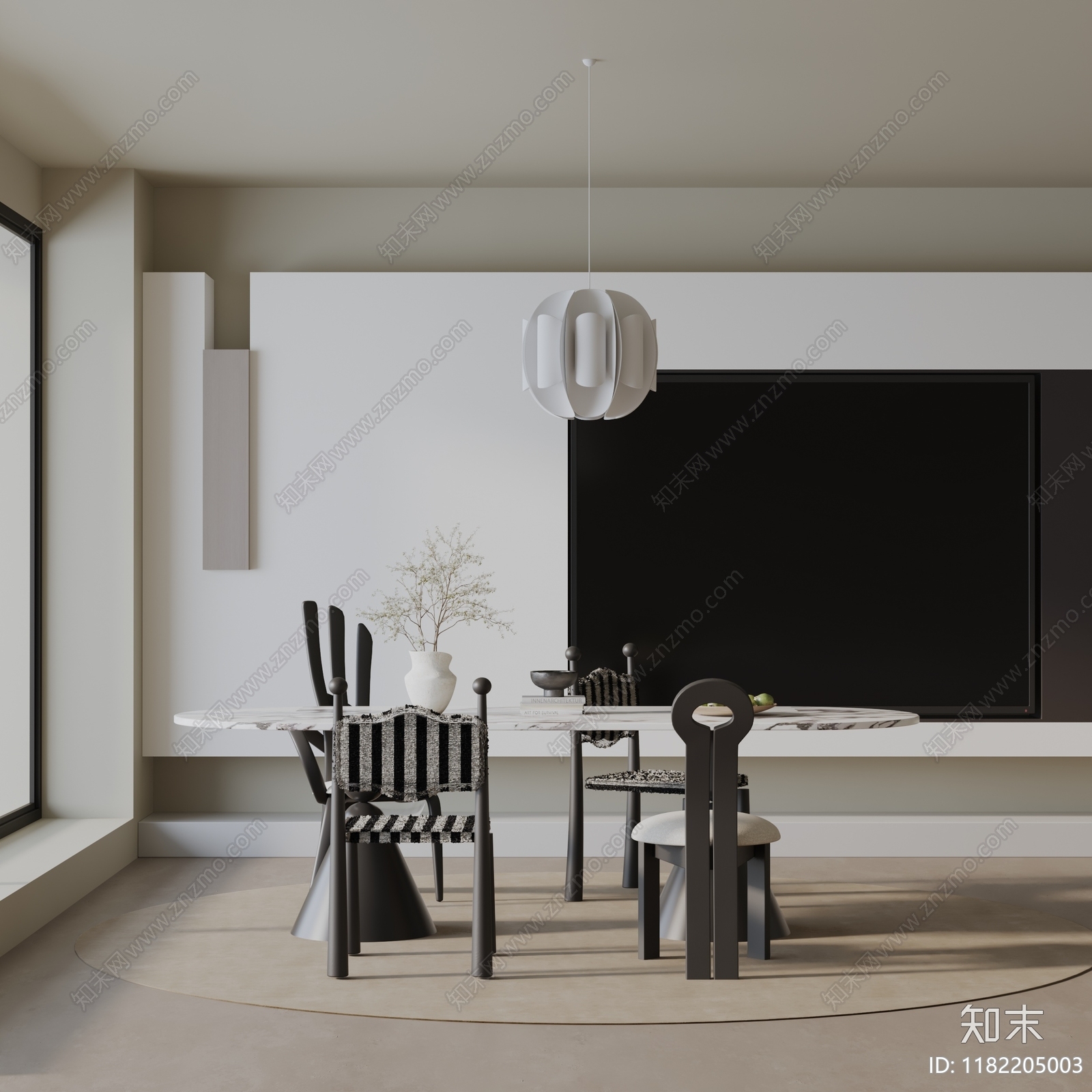 现代餐桌3D模型下载【ID:1182205003】