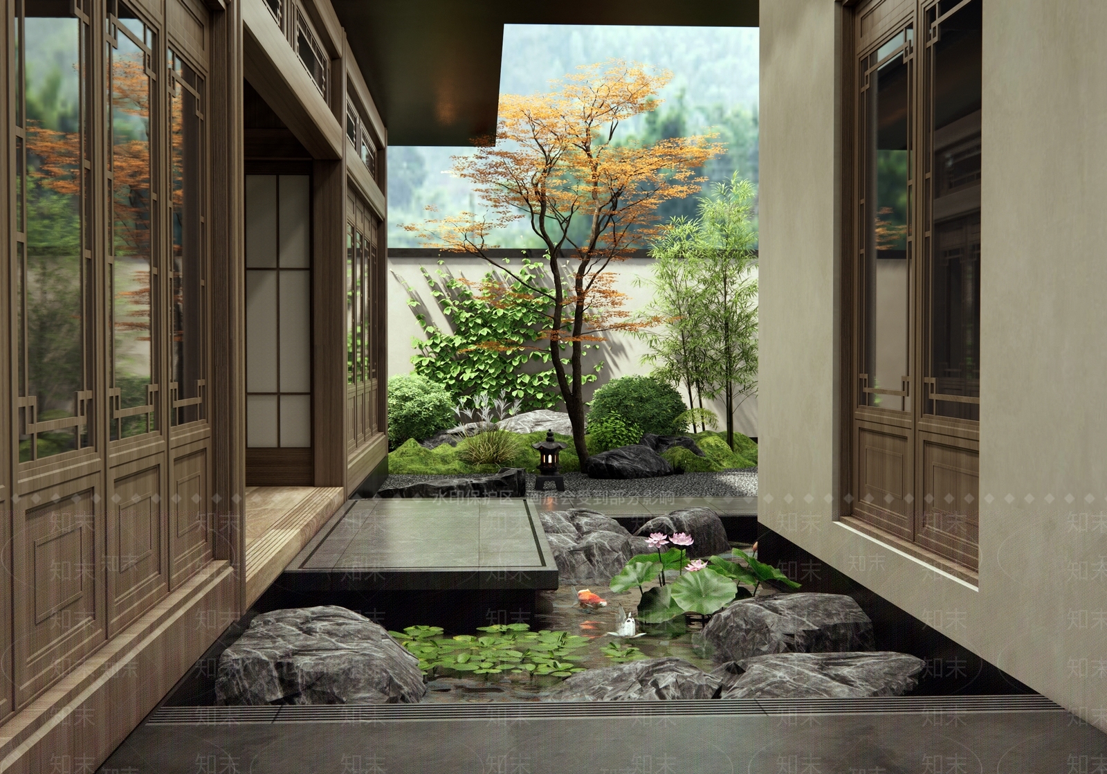 新中式乡村庭院SU模型下载【ID:1182207540】