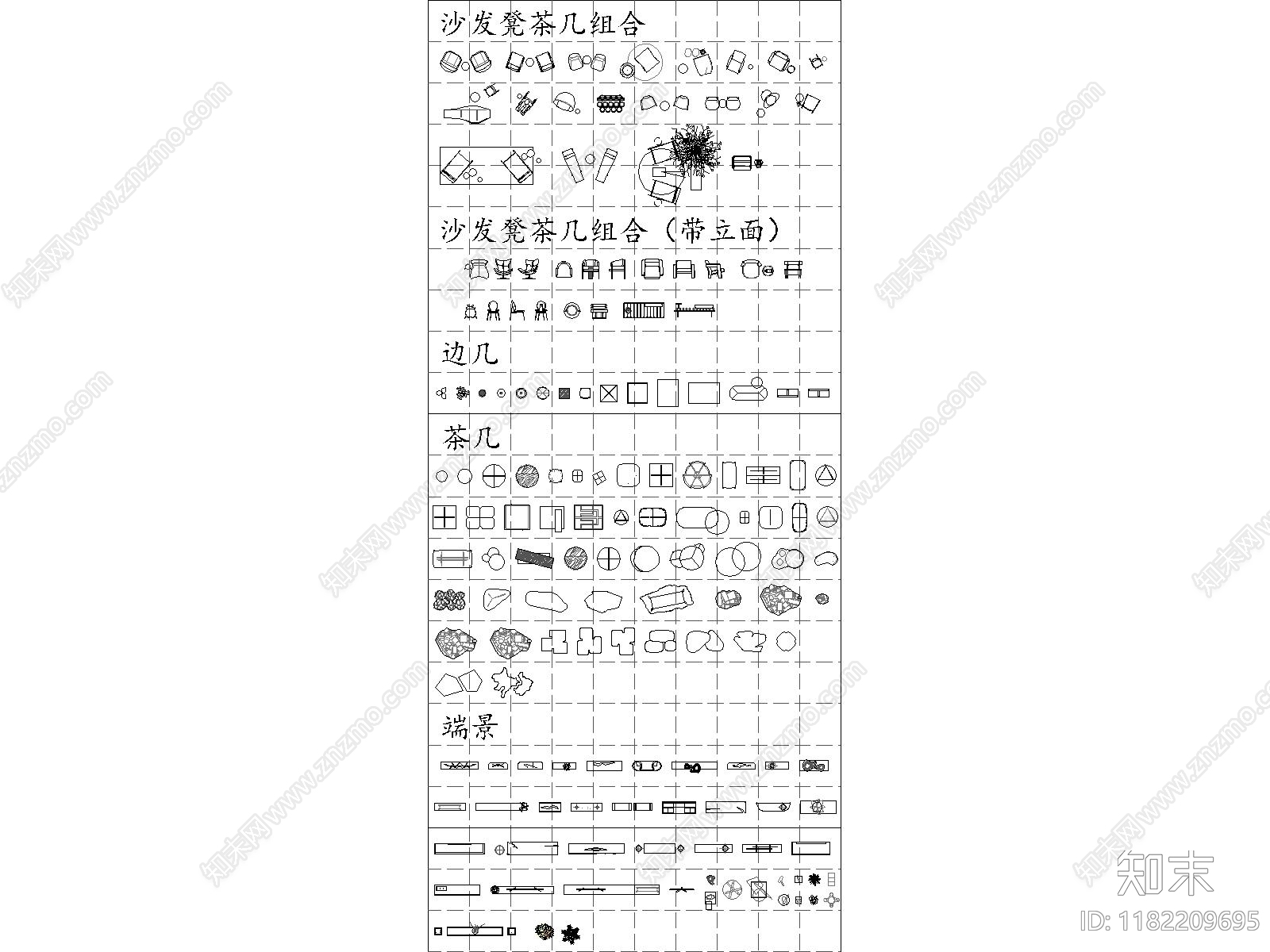 现代意式综合家具图库施工图下载【ID:1182209695】