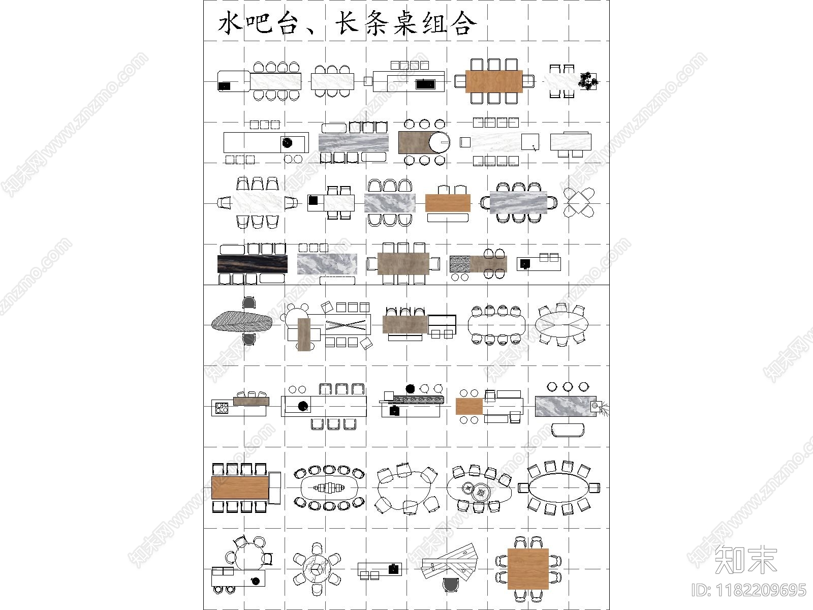 现代意式综合家具图库cad施工图下载【ID:1182209695】