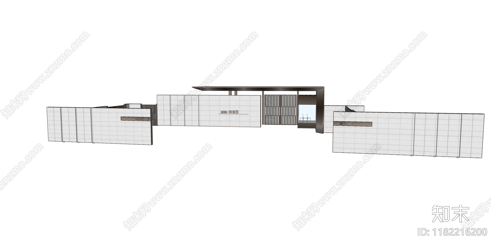 现代入口大门SU模型下载【ID:1182216200】