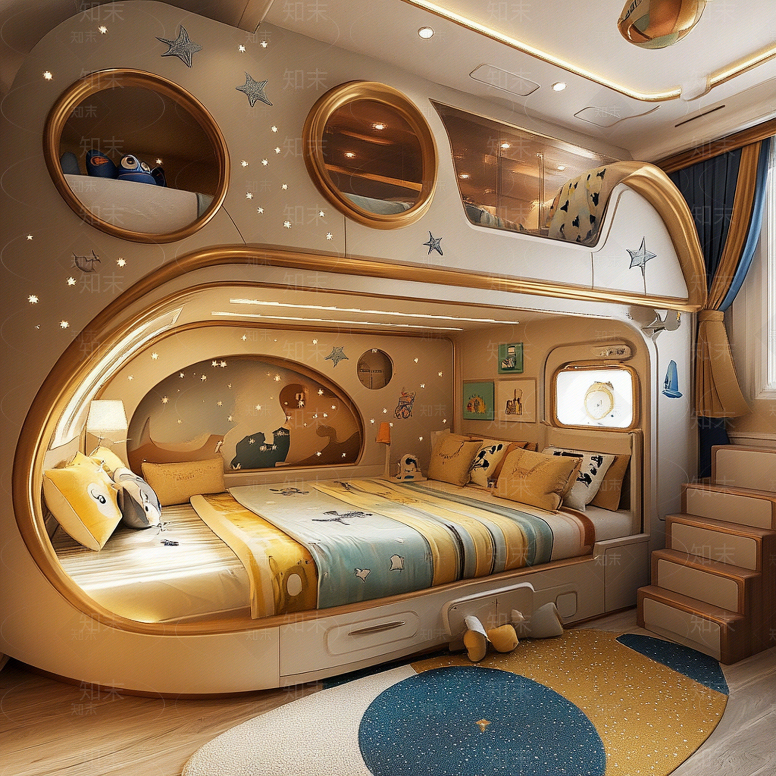 现代卧室贴图下载【ID:1182216778】