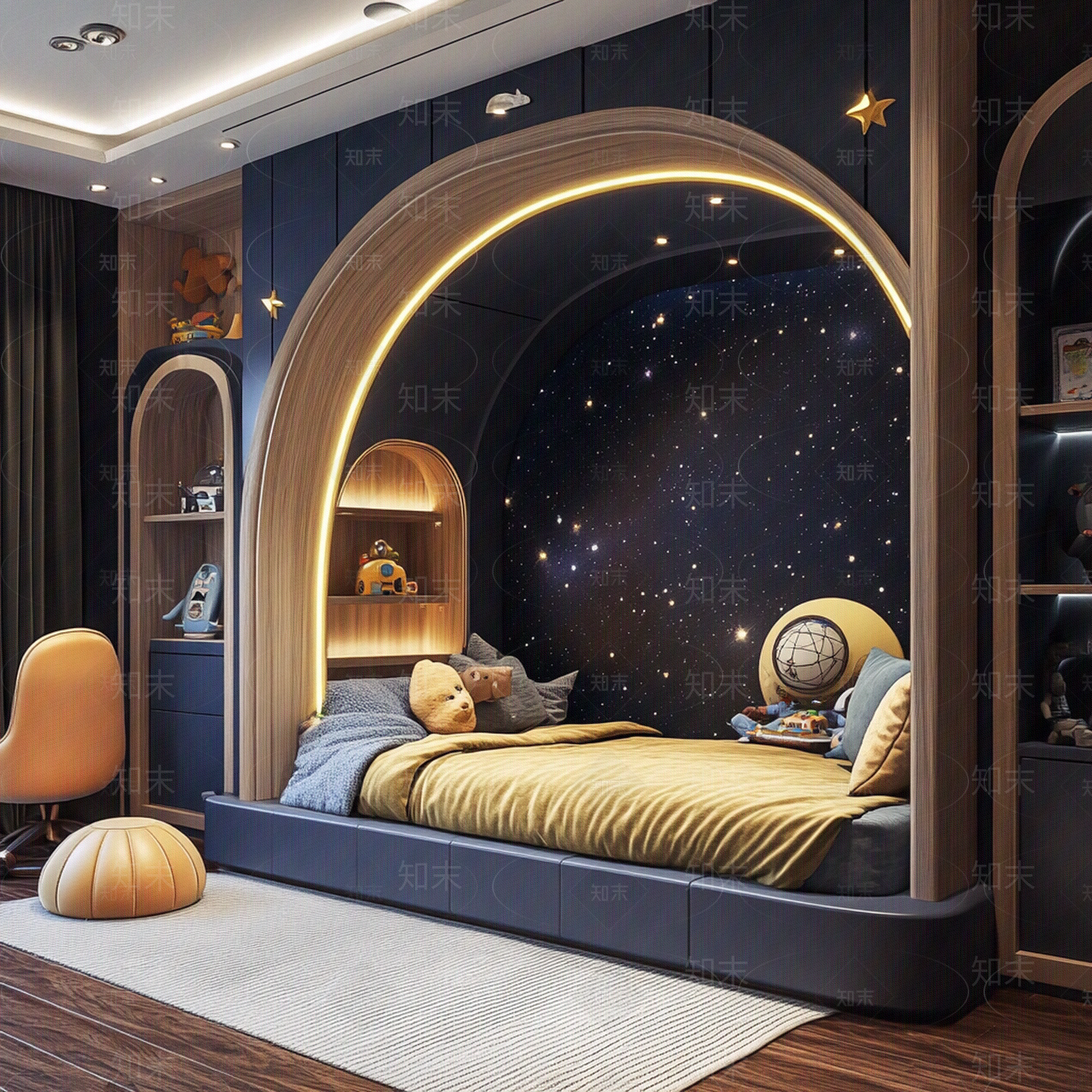 现代卧室贴图下载【ID:1182217174】