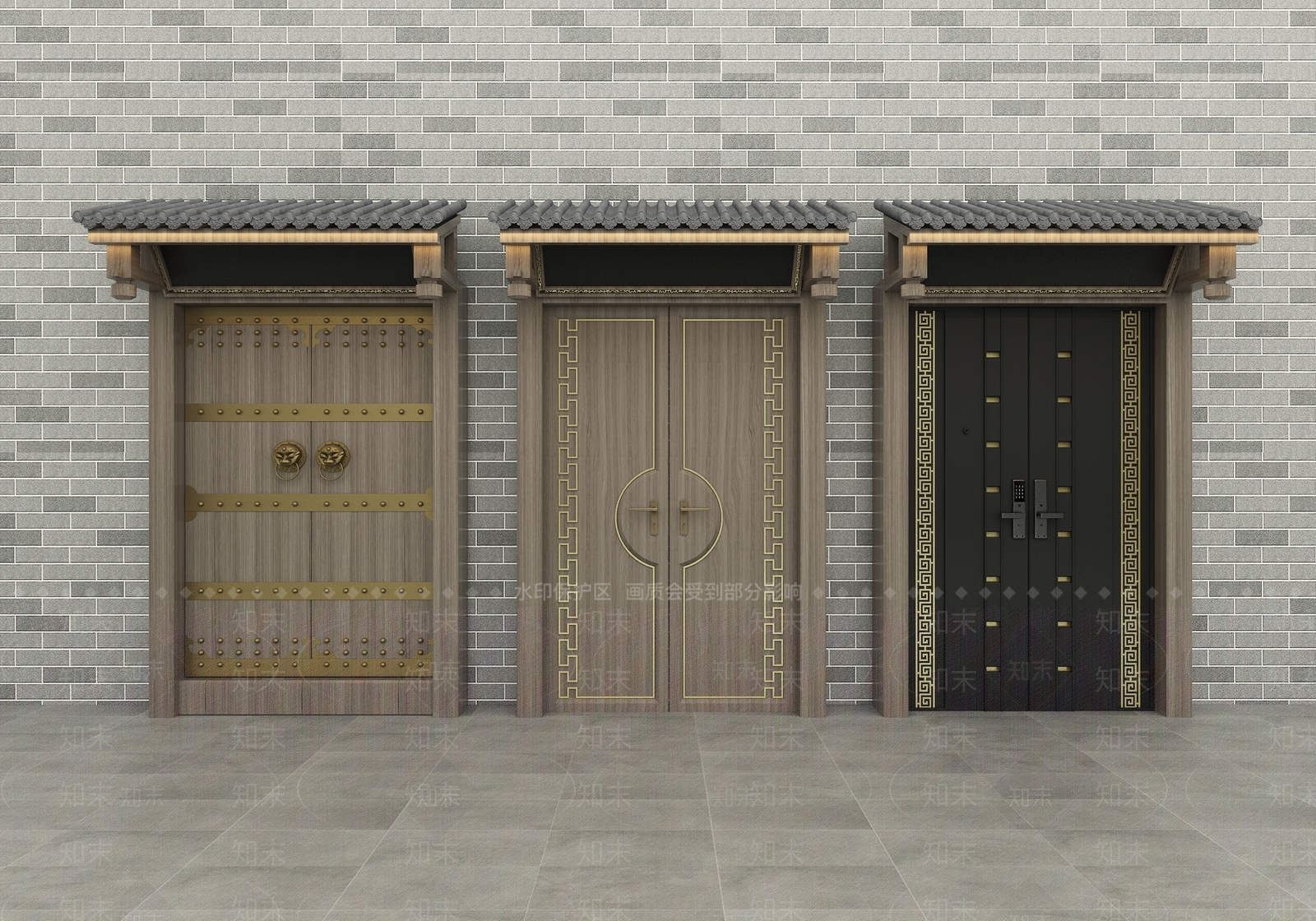 新中式中式古建3D模型下载【ID:1182219679】