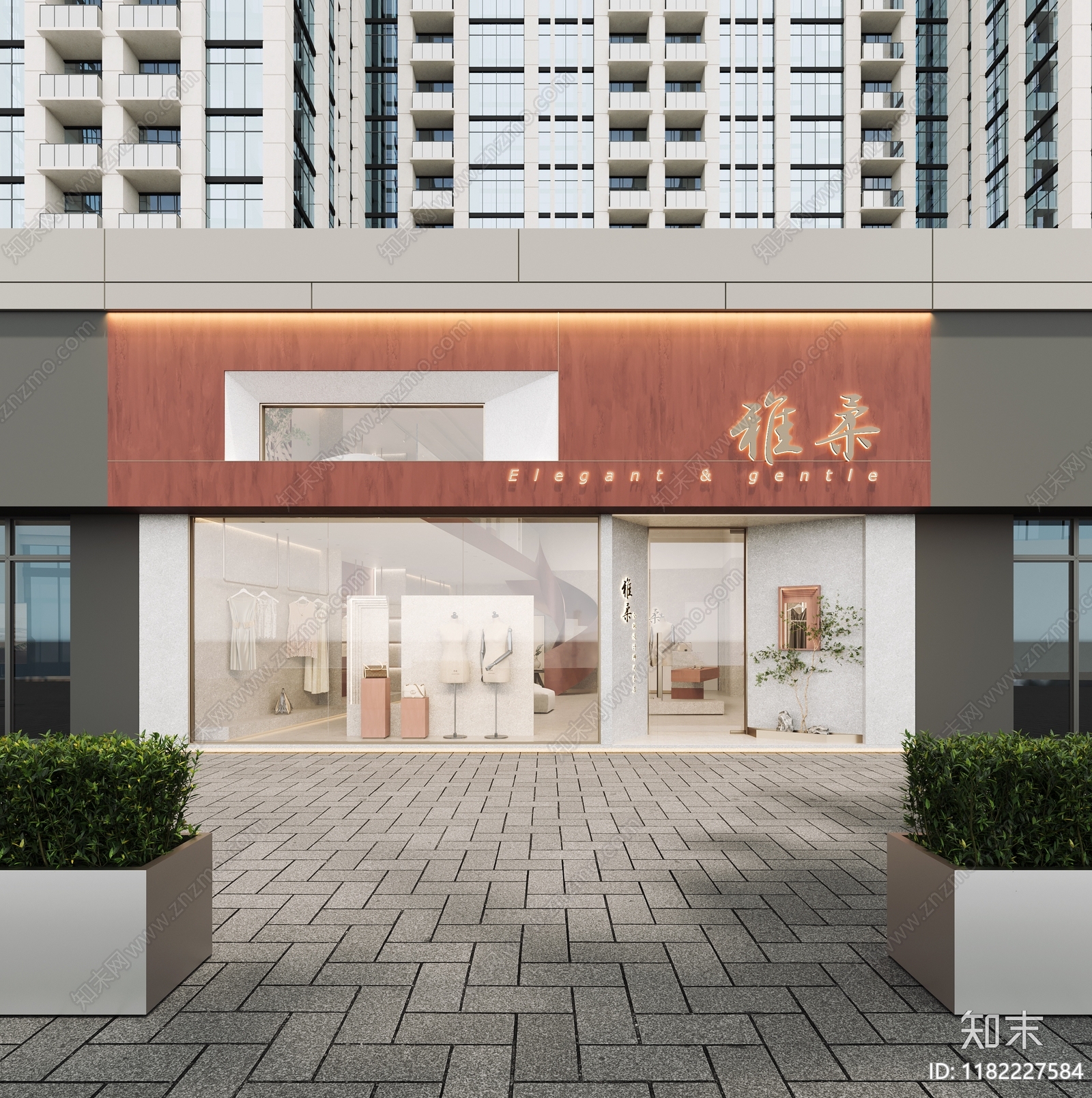 现代极简服装店3D模型下载【ID:1182227584】