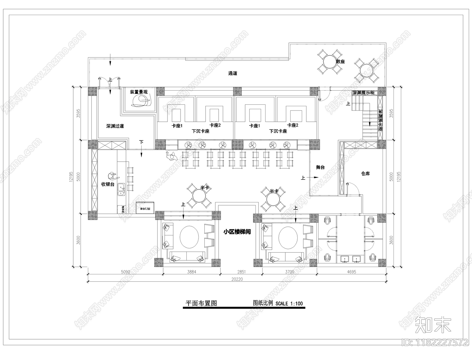 现代酒吧cad施工图下载【ID:1182227572】