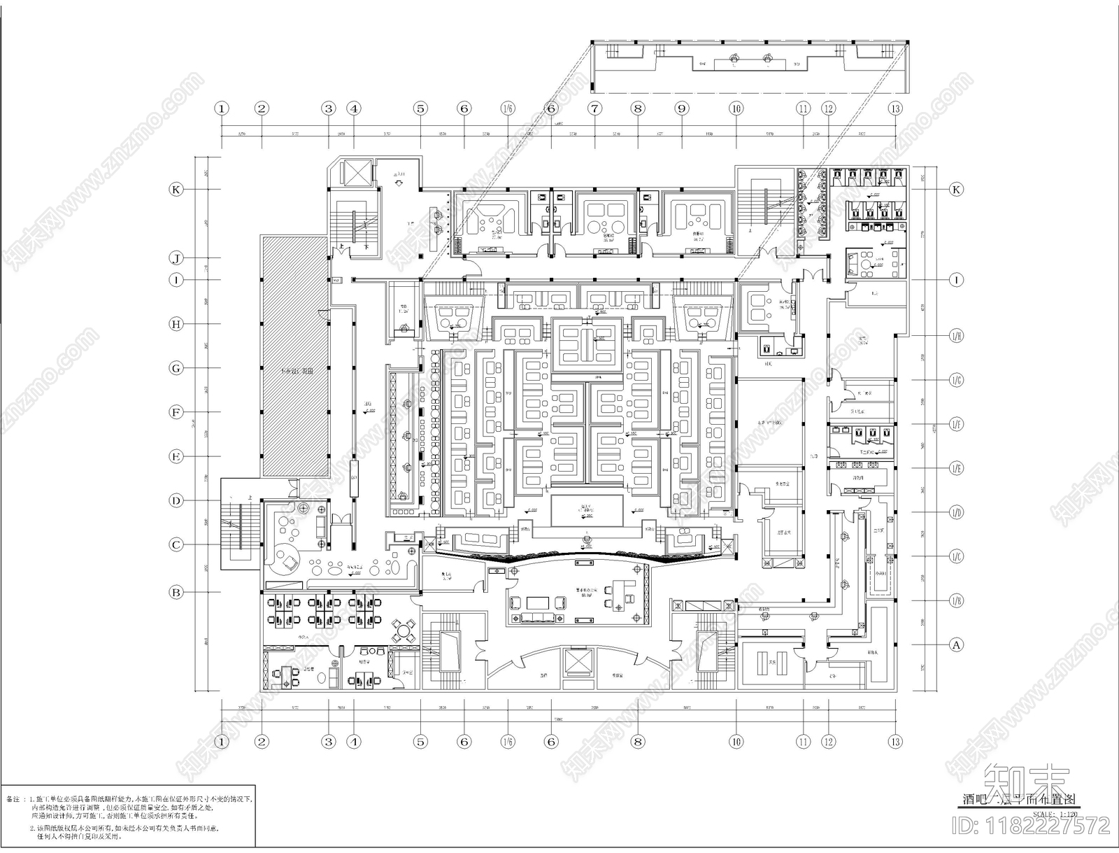 现代酒吧cad施工图下载【ID:1182227572】