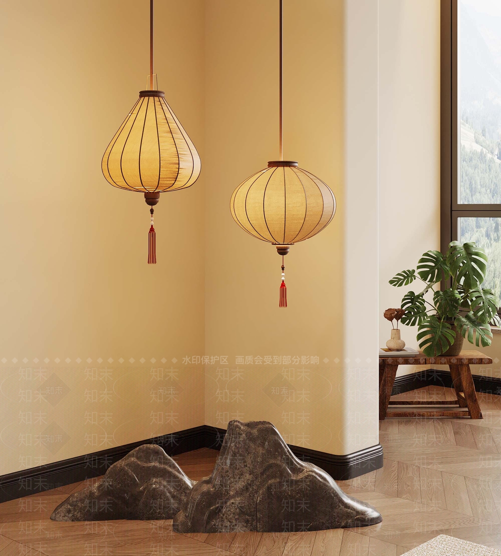 新中式灯笼SU模型下载【ID:1182230324】