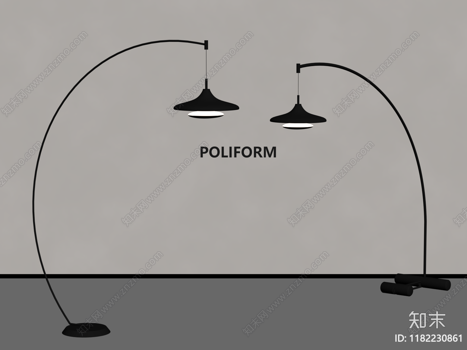 现代落地灯SU模型下载【ID:1182230861】