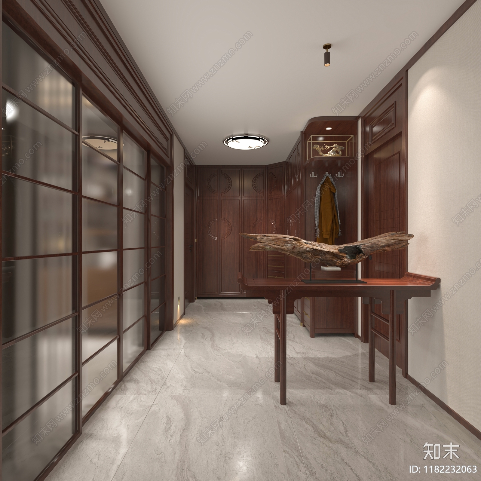 新中式中式衣帽间3D模型下载【ID:1182232063】