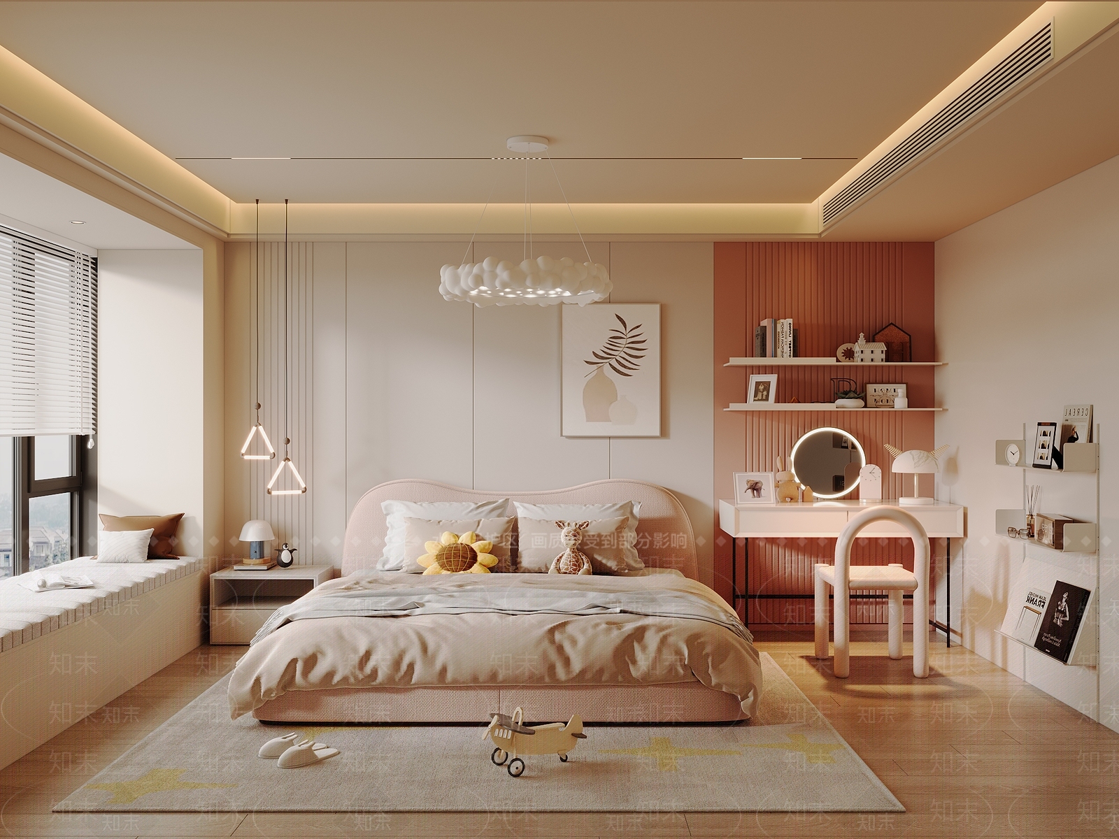现代通用儿童房SU模型下载【ID:1182232141】