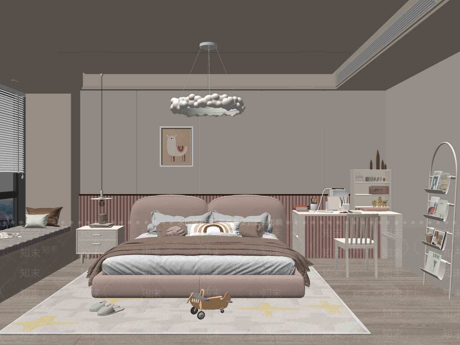 现代简约通用儿童房SU模型下载【ID:1182233020】