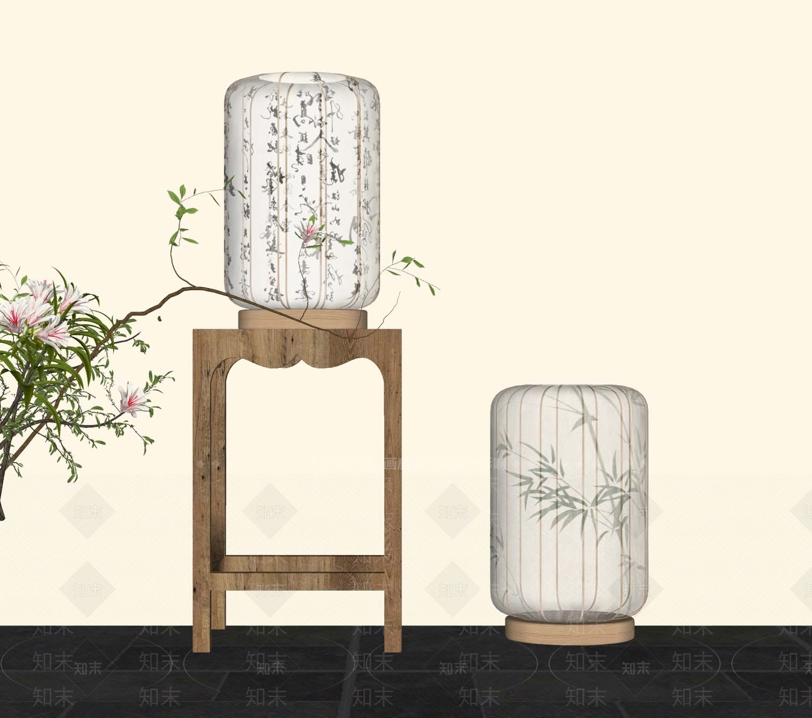 新中式灯笼SU模型下载【ID:1182235530】