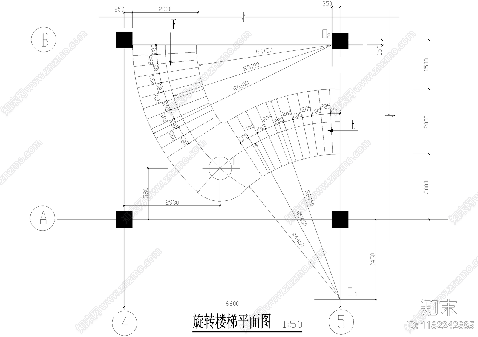 楼梯节点cad施工图下载【ID:1182242885】