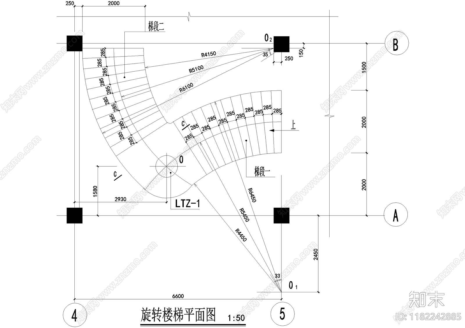 楼梯节点cad施工图下载【ID:1182242885】