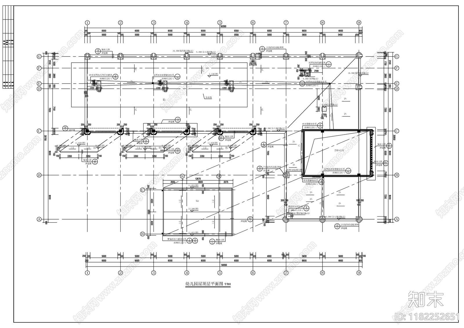 现代简欧幼儿园建筑cad施工图下载【ID:1182252651】
