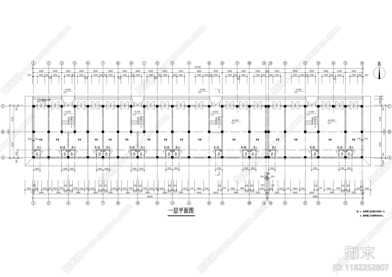 住宅楼建筑cad施工图下载【ID:1182252807】