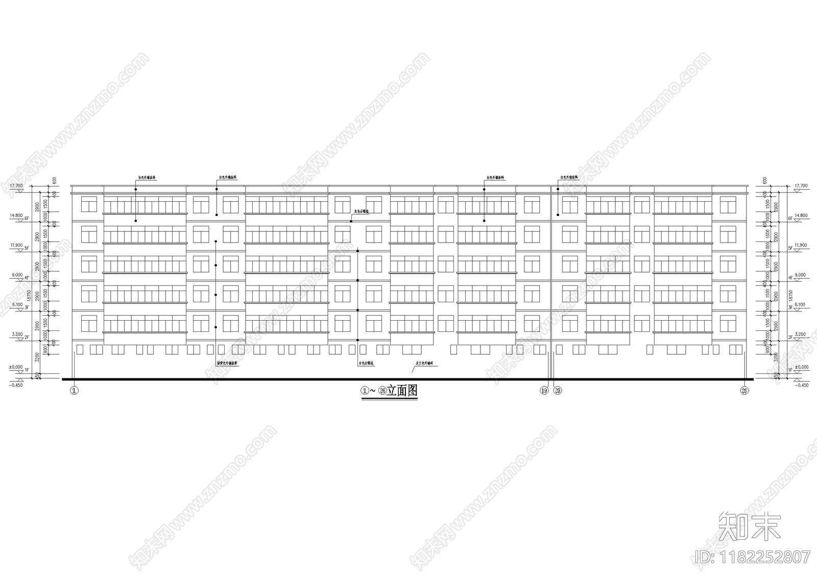 住宅楼建筑cad施工图下载【ID:1182252807】