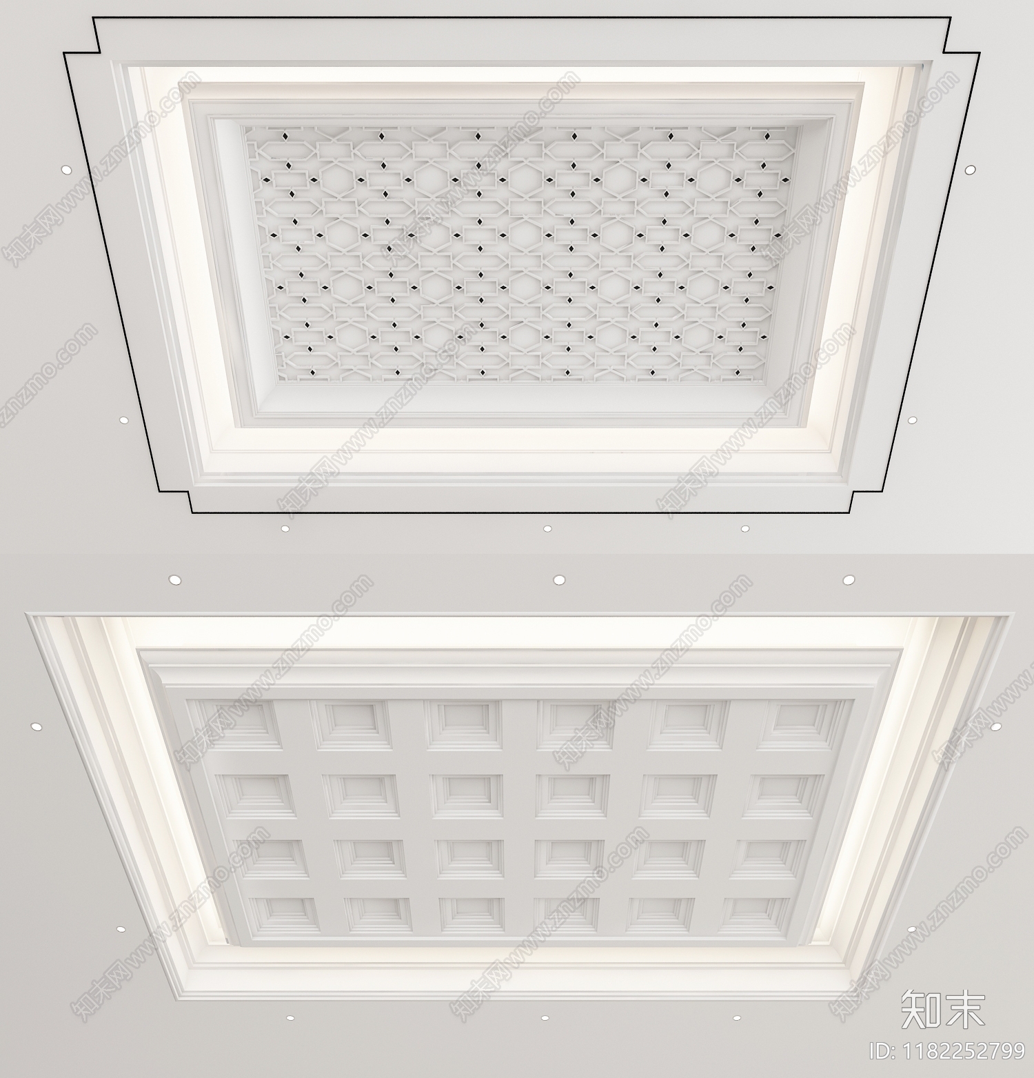 欧式吊顶3D模型下载【ID:1182252799】